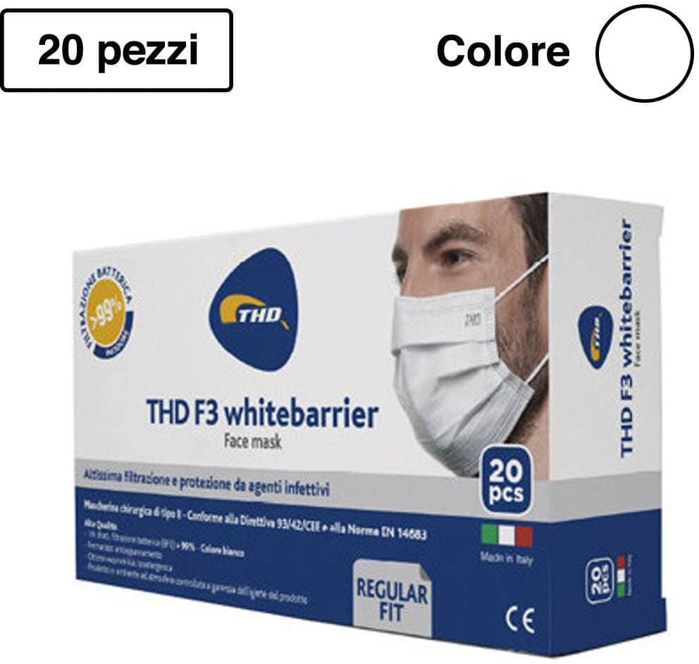 thd face mask mascherina chirurgica whitebarrier multi regular 20 pezzi