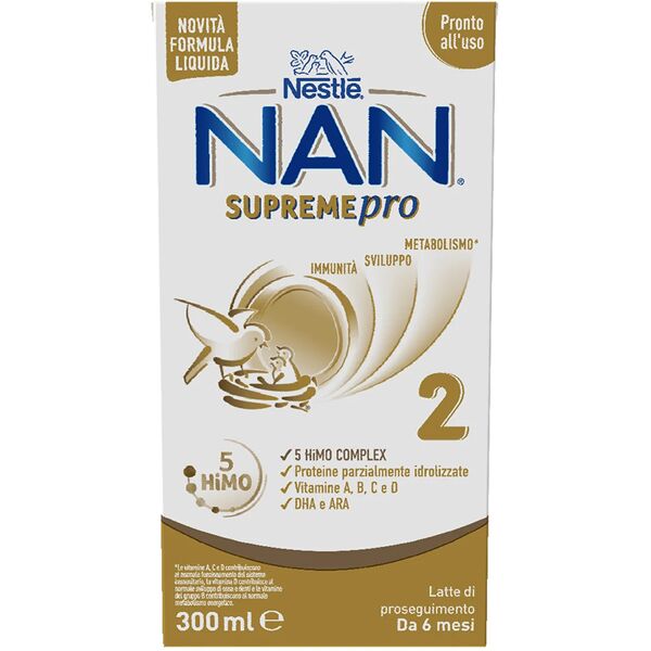 nestle' nan supreme pro 2 latte prima infanzia proseguimento 300ml