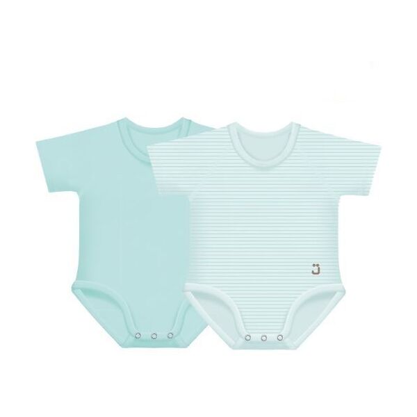 jbimbi j-bimbi body 0-36 mesi cotone bio 4 season verde acqua 2 pezzi