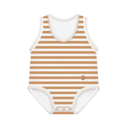 jbimbi j bimbi body neonato estivo fresco 0-36 mesi bio cotton righe caramello bianco 1 pezzo