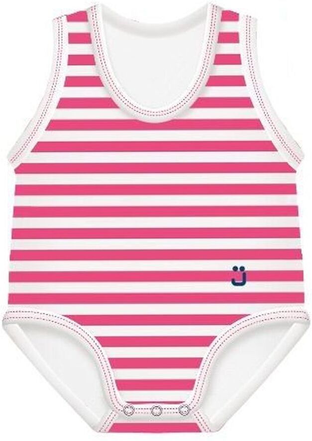 jbimbi j-bimbi body 0-36 mesi estate cotone bio righe fuxia e bianche 1 pezzo