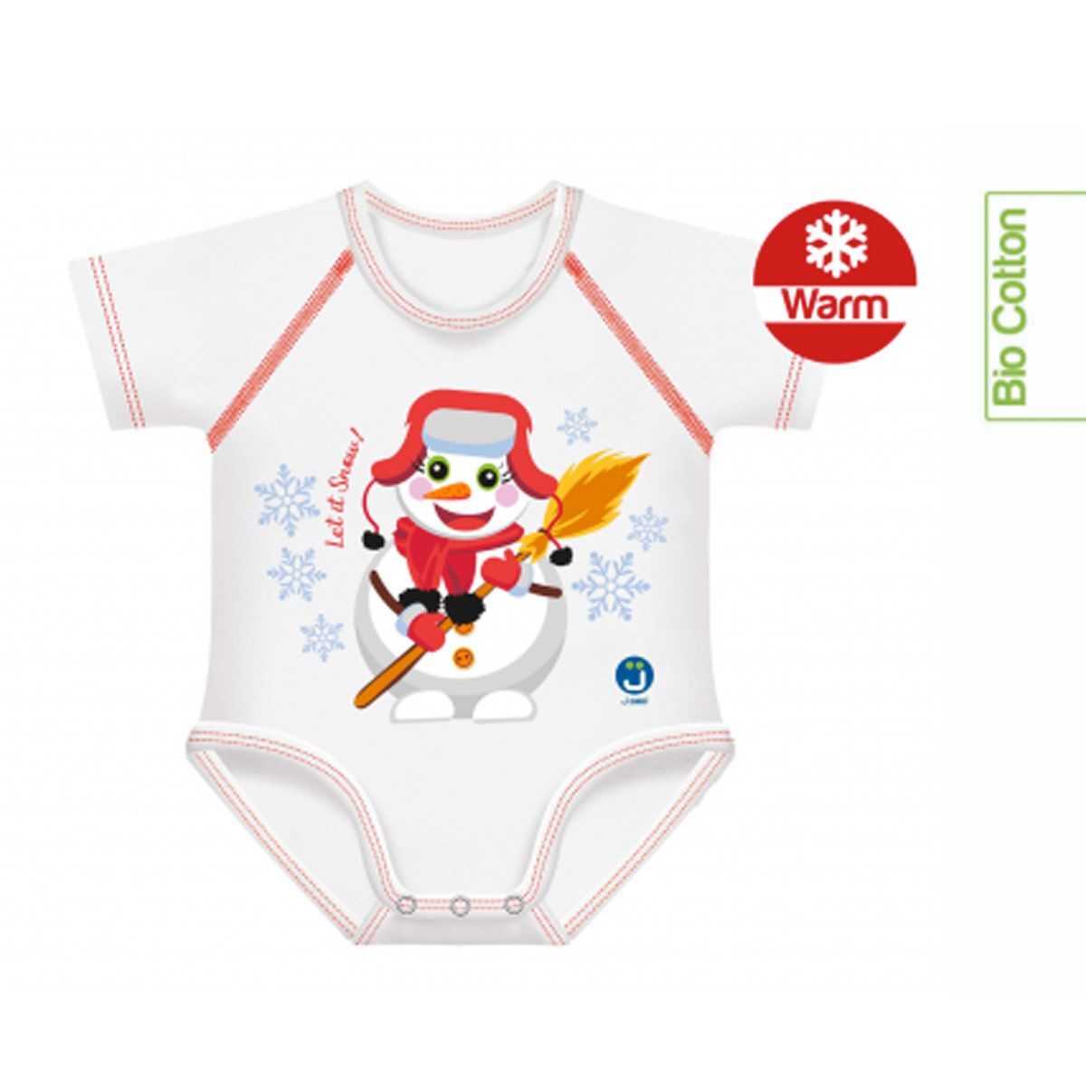 Jbimbi J-bimbi Body Neonato 0-36 Mesi Cotone Bio Pupazzo Di Neve