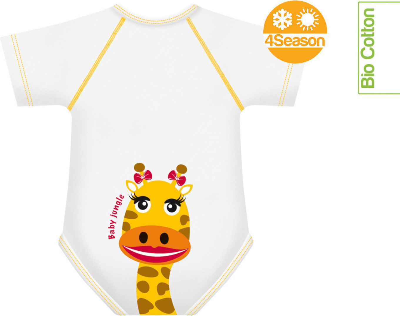 Jbimbi J-bimbi 0-36 Mesi Cotone Bio 4season Baby Jungle Giraffa Body Neonato 1 Pezzo