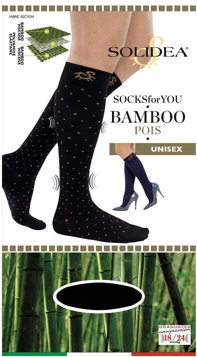 Solidea Socks For You Bamboo Pois Compressione Graduata Nero S 1 Paio