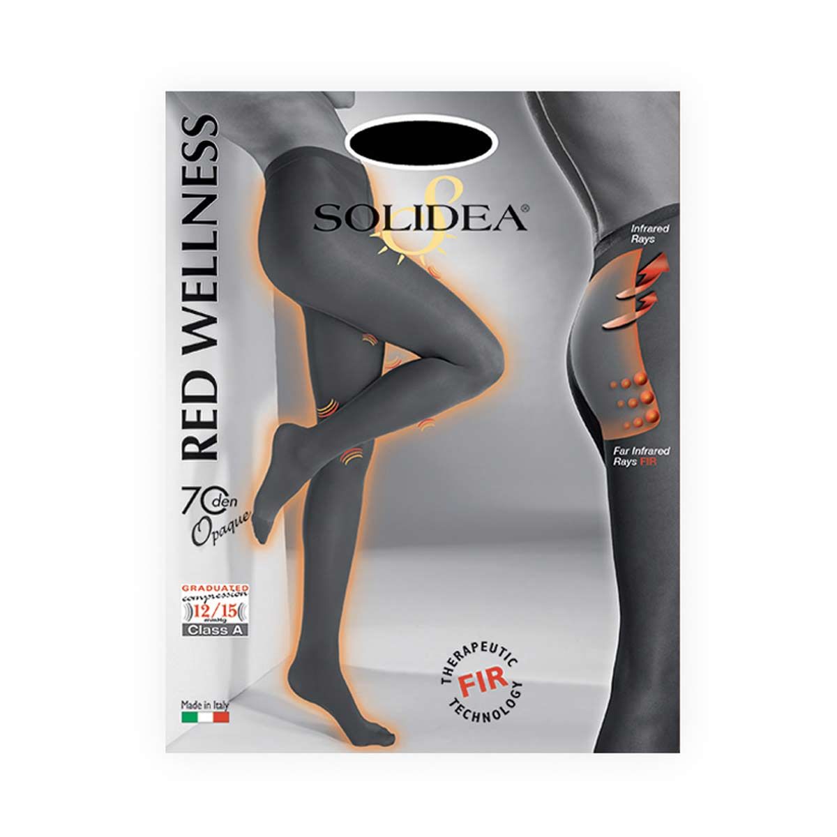 Solidea Red Wellness 70 Opaque Collant Modellante Nero Taglia 4 L