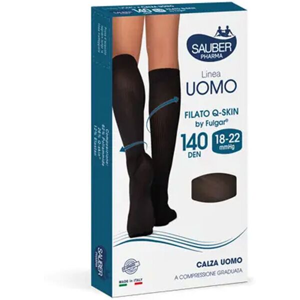 sauber pharma sauber uomo calza anatomica filato q-skin 140 den colore nero taglia l-xl