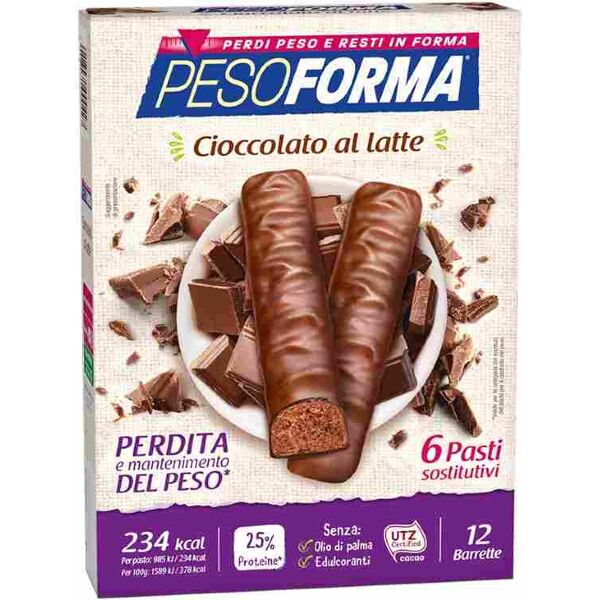 pesoforma barretta cioccolato al latte 12 pezzi