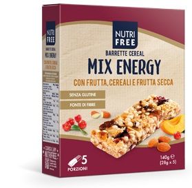 nutrifree barrette cereal mix energy senza glutine 5 porzioni