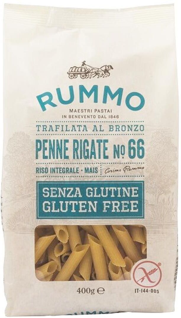 Rummo Spa Rummo Penne Rigate N66 Senza Glutine Riso Integrale E Mais 400g