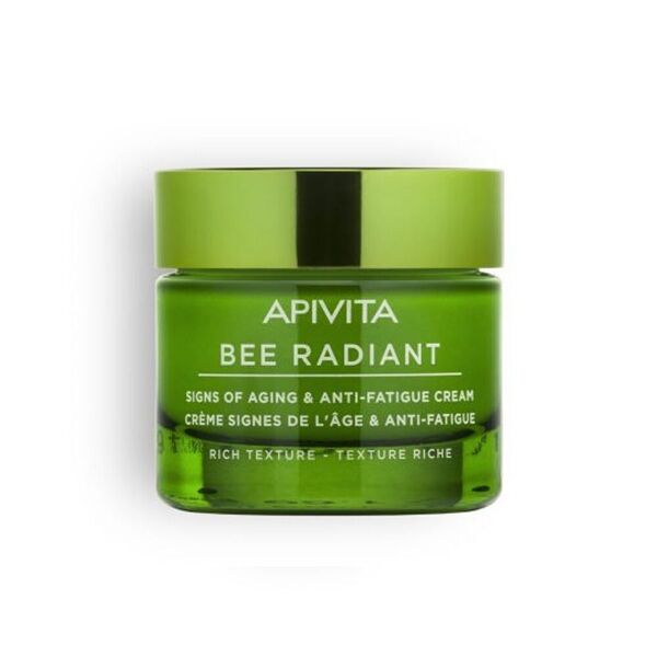 apivita bee radiant crema segni dell'età e anti-fatica texture ricca 50ml