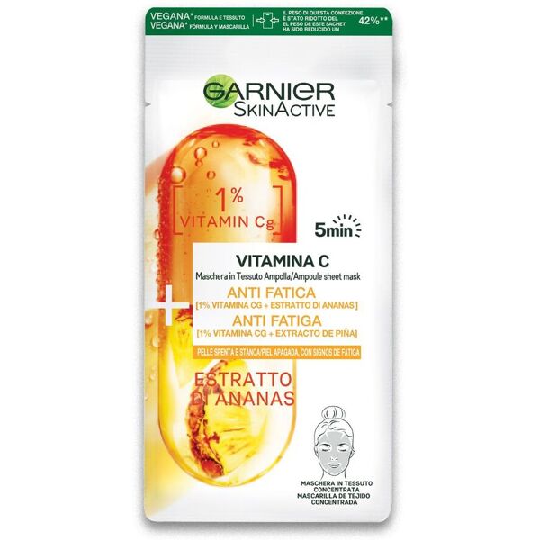 garnier maschera in tessuto ampolla anti fatica vitamina c per pelli spente e stanche 15g