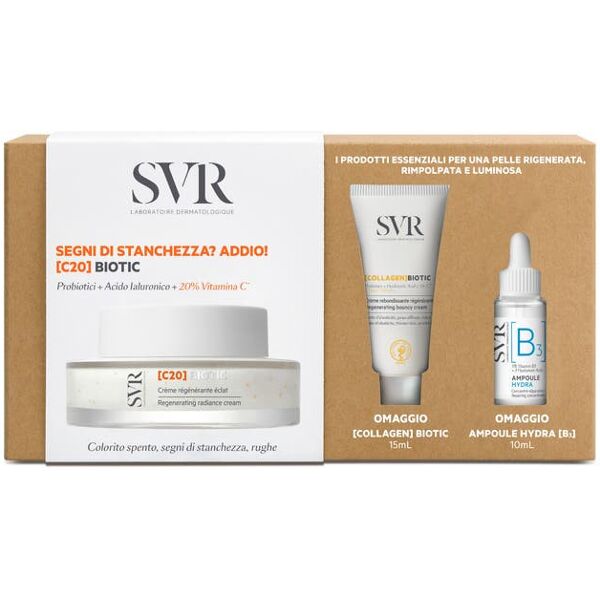 svr set c20 biotic crema viso 50ml + collagen biotic crema viso 15ml + siero ampoule hydra 10ml