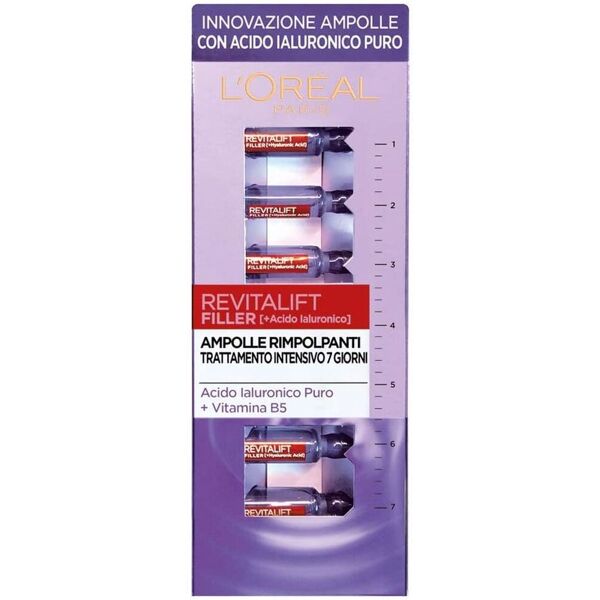 l'oreal revitalift filler ampolle rimpolpanti con acido ialuronico puro trattamento viso 7 giorni