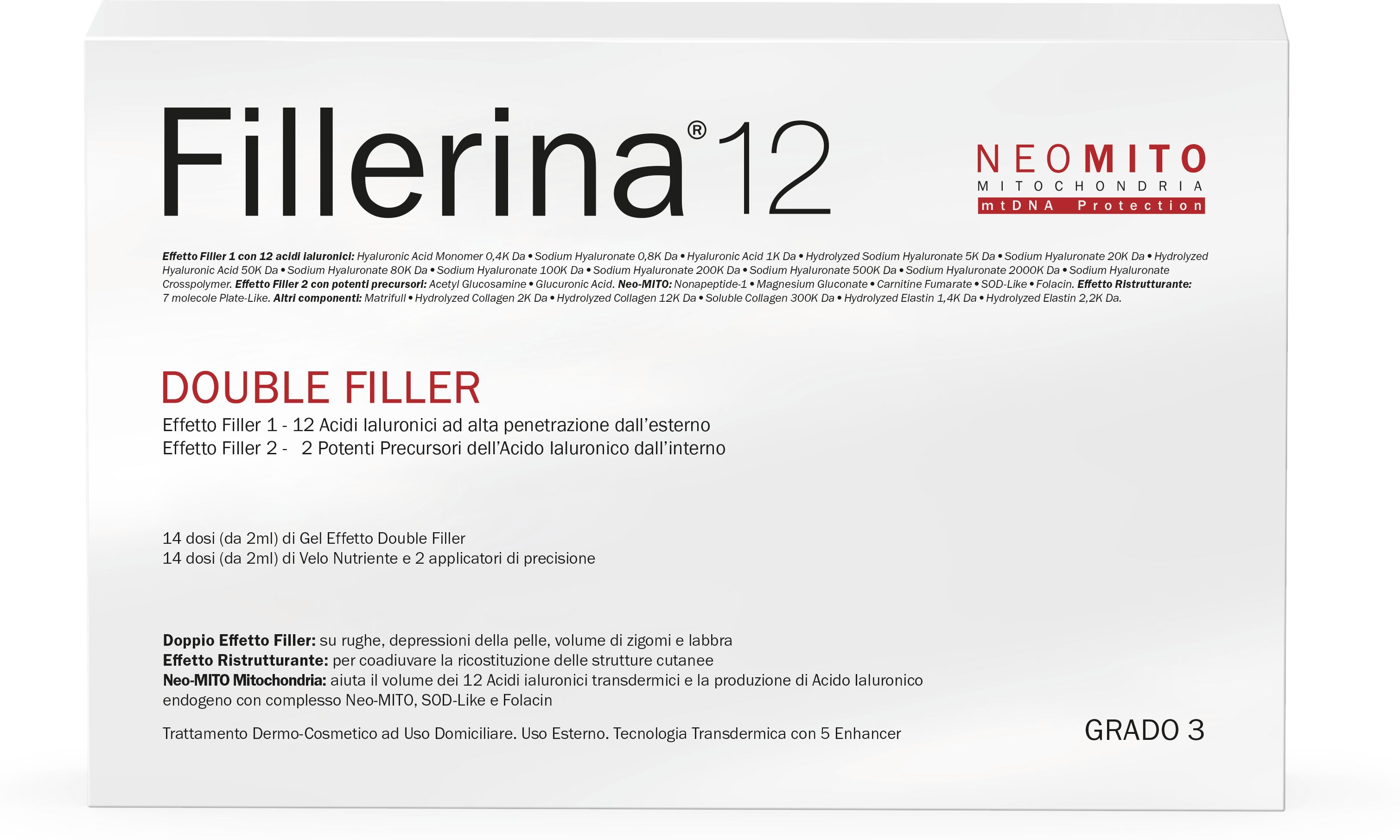 fillerina 12 double filler neo mito base grado 3 gel 30ml + emulsione 30ml 14+14 dosi