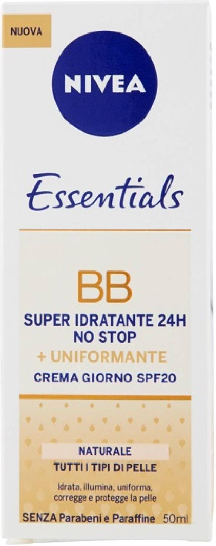 nivea essentials bb idratante uniformante crema giorno spf20 naturale 50ml