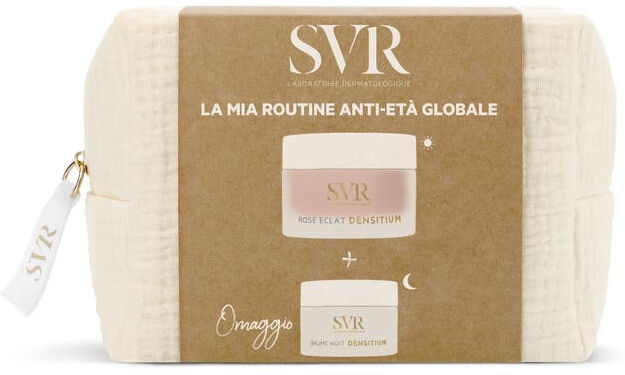 svr set densitium creme rose eclat 50ml + balsamo notte viso 15ml + pouche