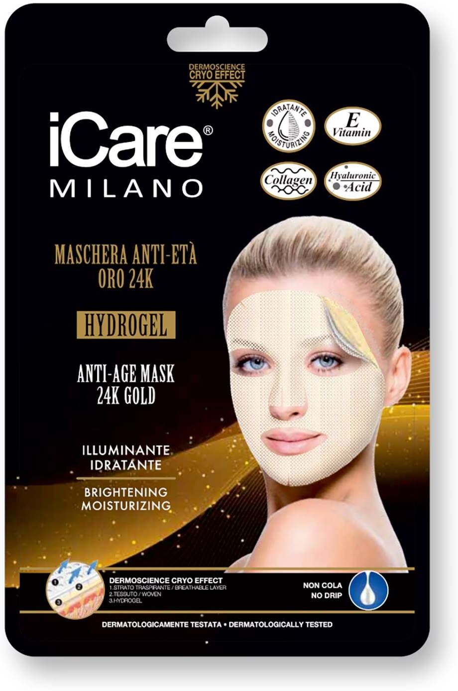 icare maschera anti-età oro 24k 1 pezzo