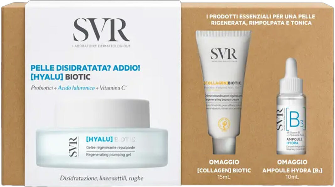 svr cofanetto hyalu biotic gel-crema 50ml + collagen biotic 15ml + ampoule hydra b3 10ml