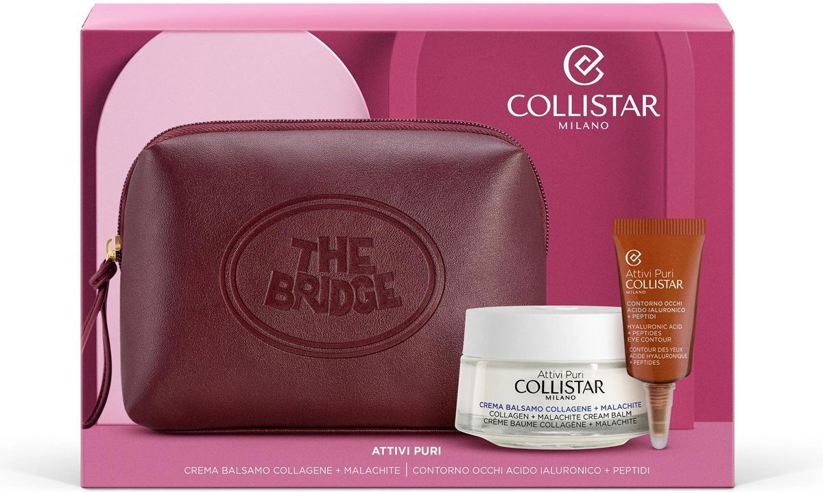 collistar cofanetto crema balsamo collagene + contorno occhi + beauty bag the bridge