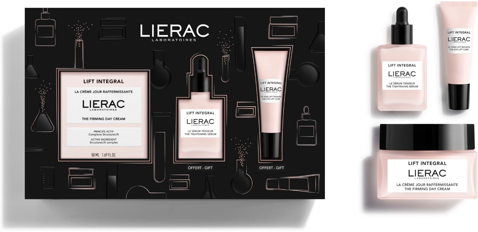 lierac lift integral cofanetto crema 50ml + siero 15ml + trattamento occhi 7,5ml