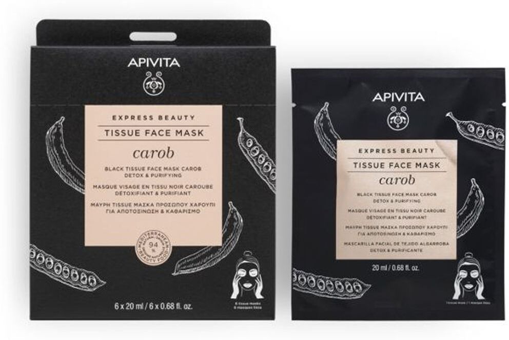 Apivita Maschera Viso In Tessuto Nero Detox E Purificante 15ml