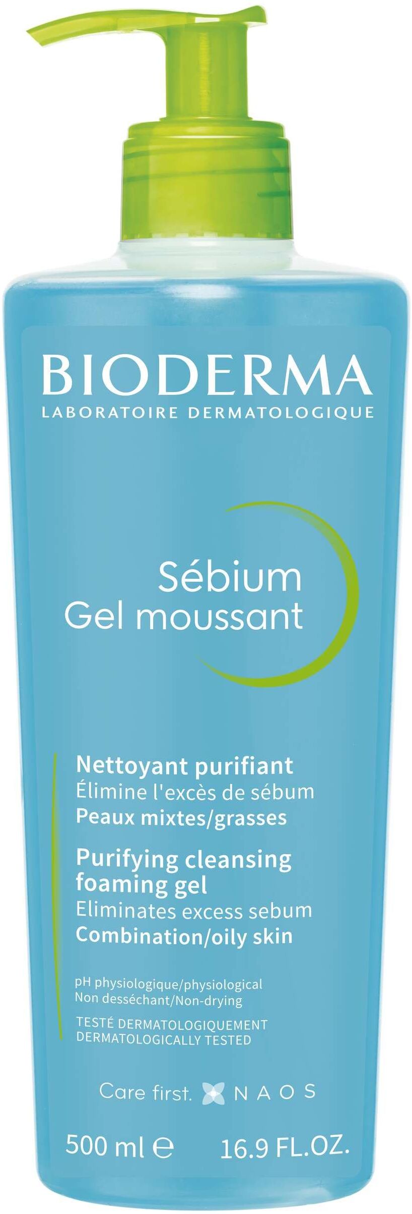 Bioderma Sebium Gel Moussant Gel Detergente Purificante Pelle Mista Grassa 500ml