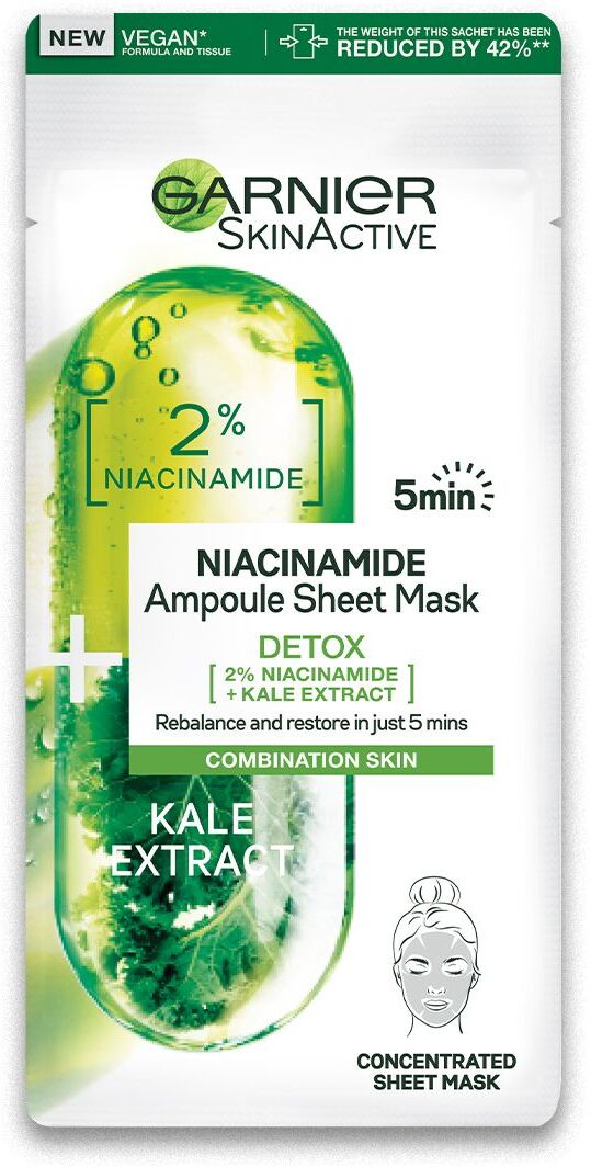 Garnier Maschera Tessuto Ampolla Detox Purificante Niacinamide 15g