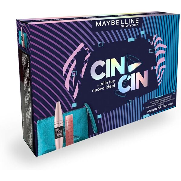 maybelline new york cofanetto cin cin mascara + vinyl 35 + pochette