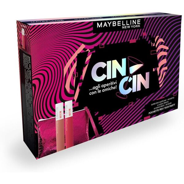 maybelline new york cin cin cofanetto matte ink labbra + pochette