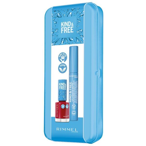 rimmel london kind e free scatola di latta con mascara e smalto rosso