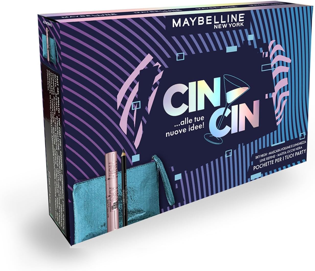 maybelline new york cofanetto cin cin sky high + pochette