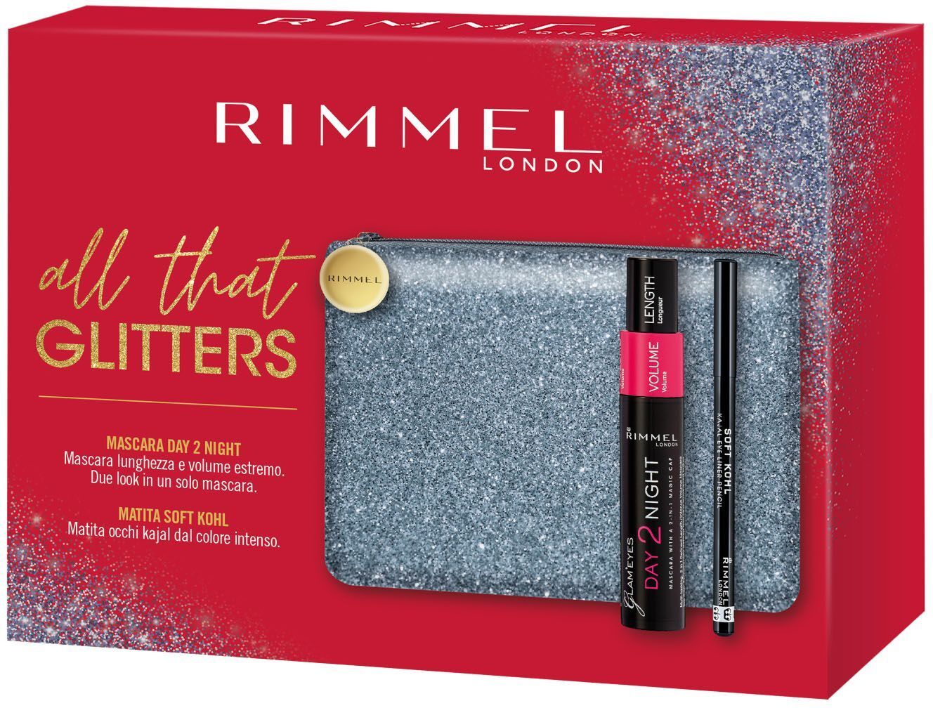 rimmel london all that glitters pochette con mascara e kajal