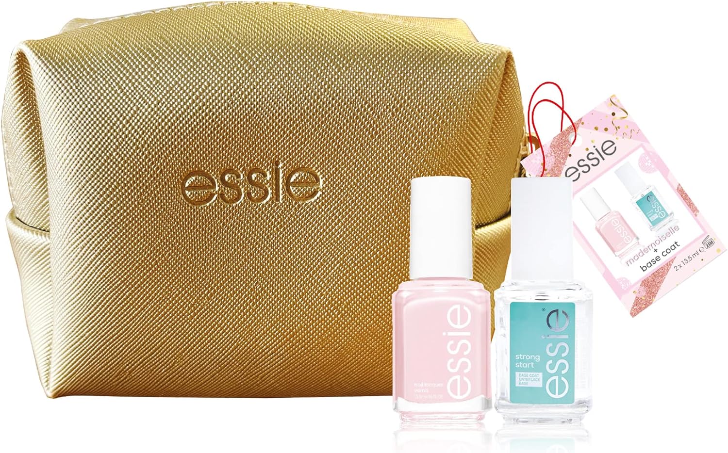 l'oreal essie smalto unghie + base coat + pochette beige