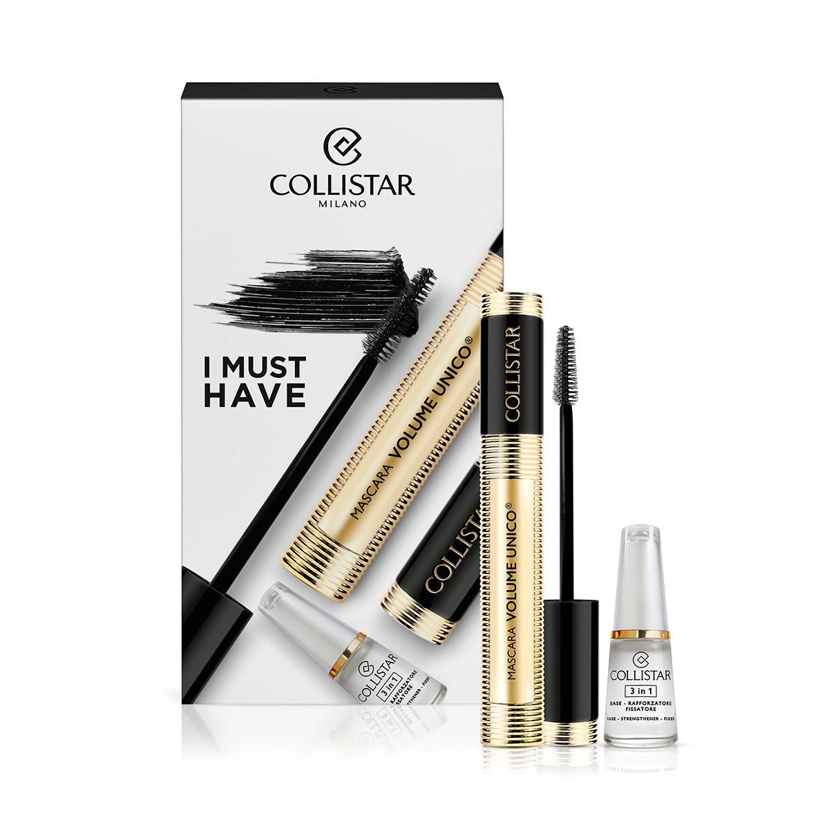 Collistar Cofanetto Mascara Volume Unico Nero Intenso + Smalto 3in1 Base