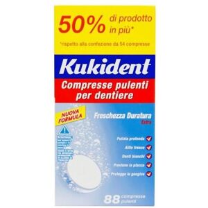 Kukident Cleanser Freschezza Duratura 88 Compresse Pulizia Protesi Dentali