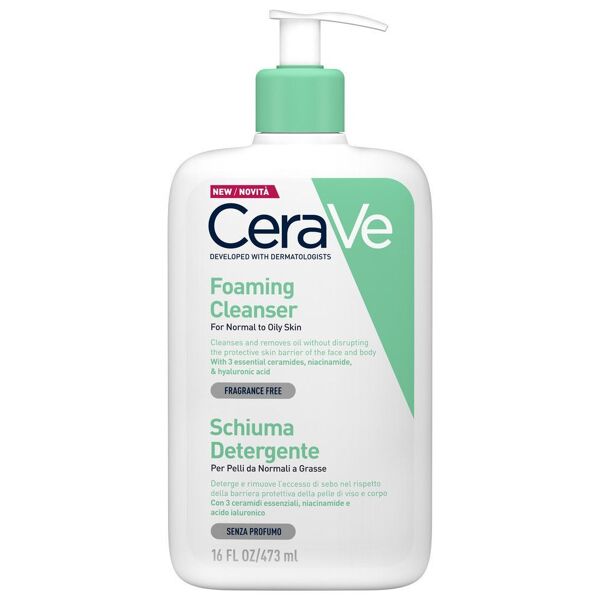 cerave schiuma detergente viso pelle grassa seboregolatrice 473ml