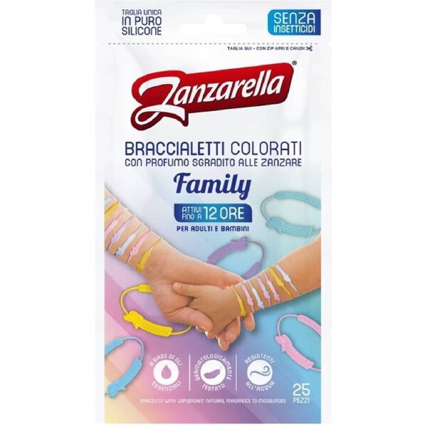 zanzarella braccialetti antizanzara family 25 pezzi