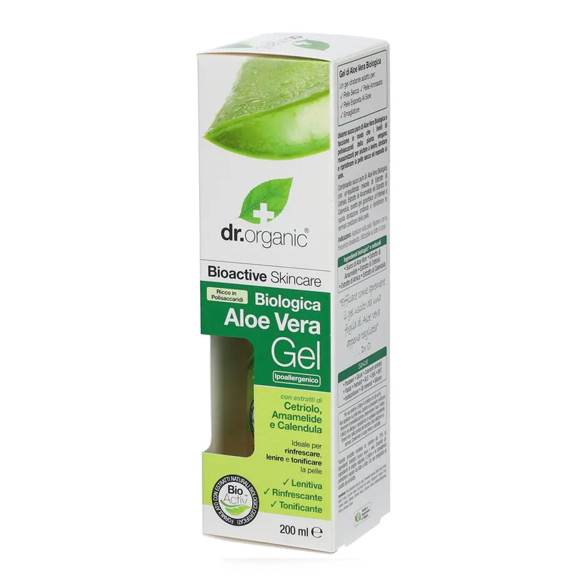 dr.organic aloe gel corpo cetriolo calendula amamelide 200ml