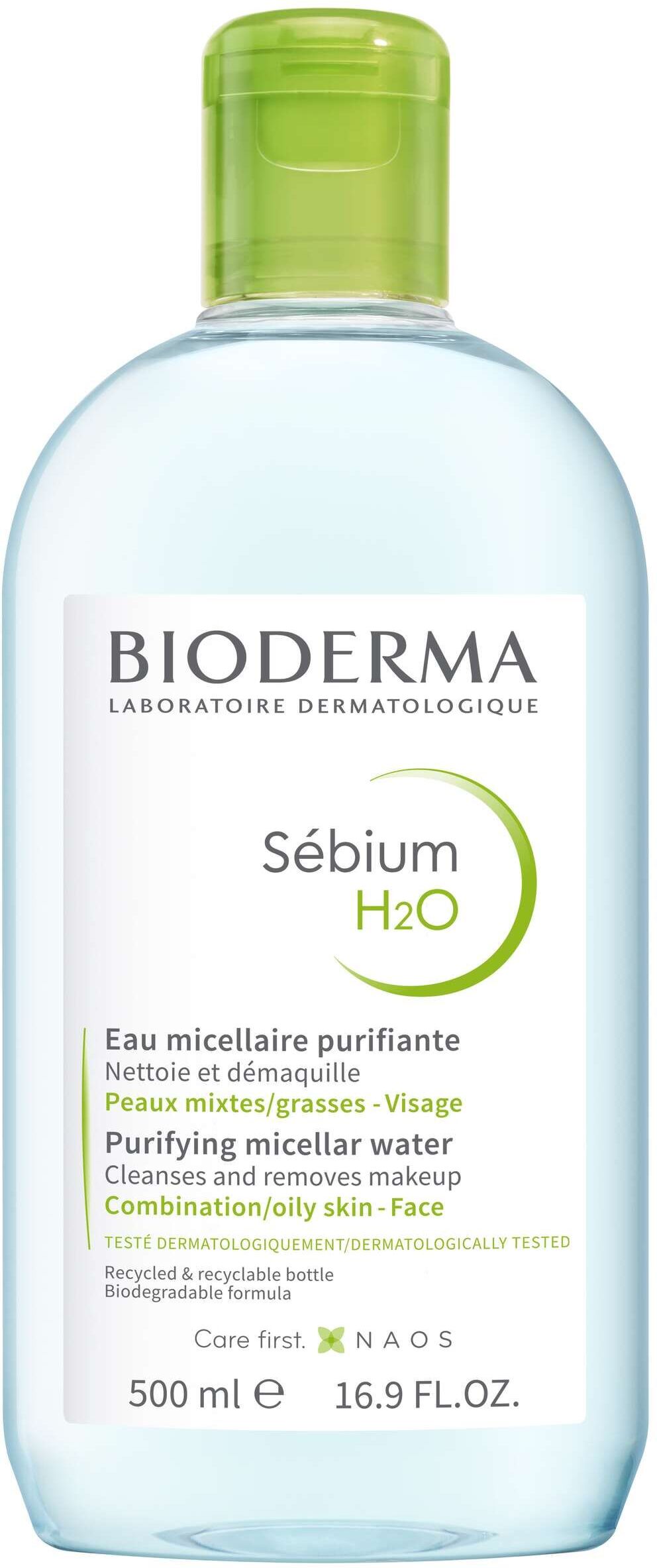 bioderma sebium h2o acqua micellare struccante pelle mista grassa 500ml