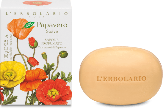 l'erbolario papavero soave sapone profumato 100g