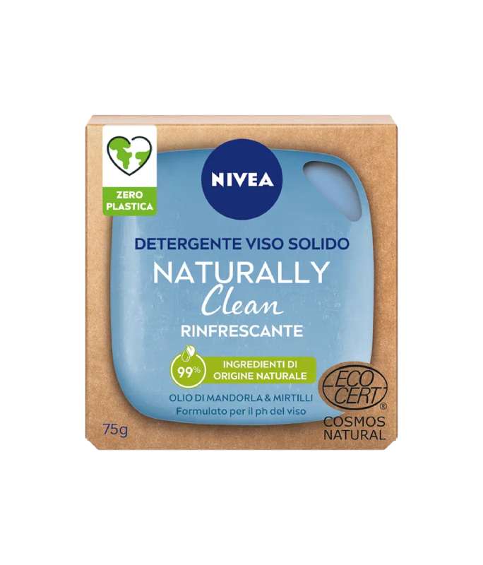 Nivea Naturally Clean Detergente Viso Solido Rinfrescante 75g