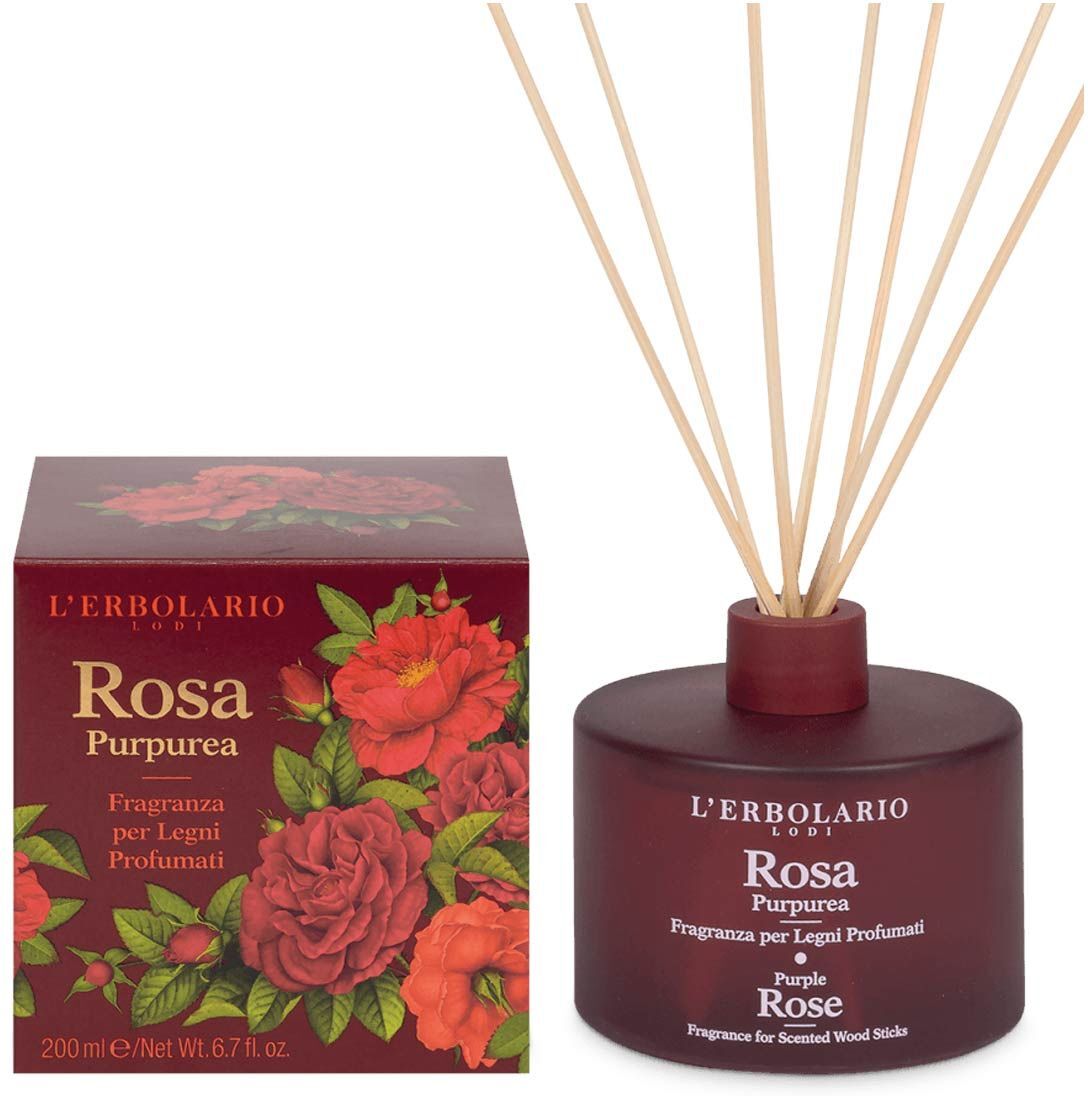 l'erbolario rosa purpurea fragranza per legni profumati 200ml