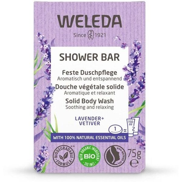 weleda bagno doccia solido lavanda + vetiver 75g