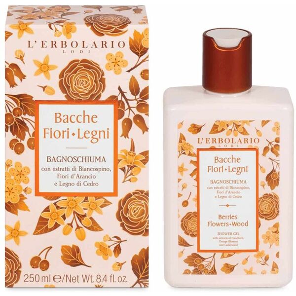 l'erbolario bacche fiori legni bagnoschiuma 250ml