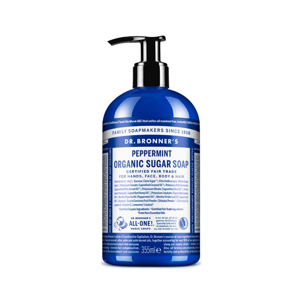 dr. bronner's dr.bronner's sapone di zucchero bio menta piperita 355ml