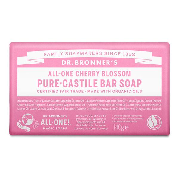 dr. bronner's dr.bronner's sapone solido ciliegia 140g