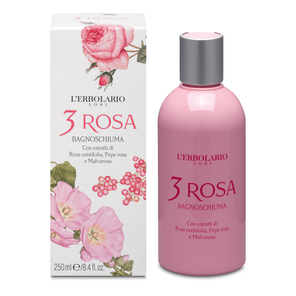 l'erbolario 3 rosa bagnoschiuma 250ml