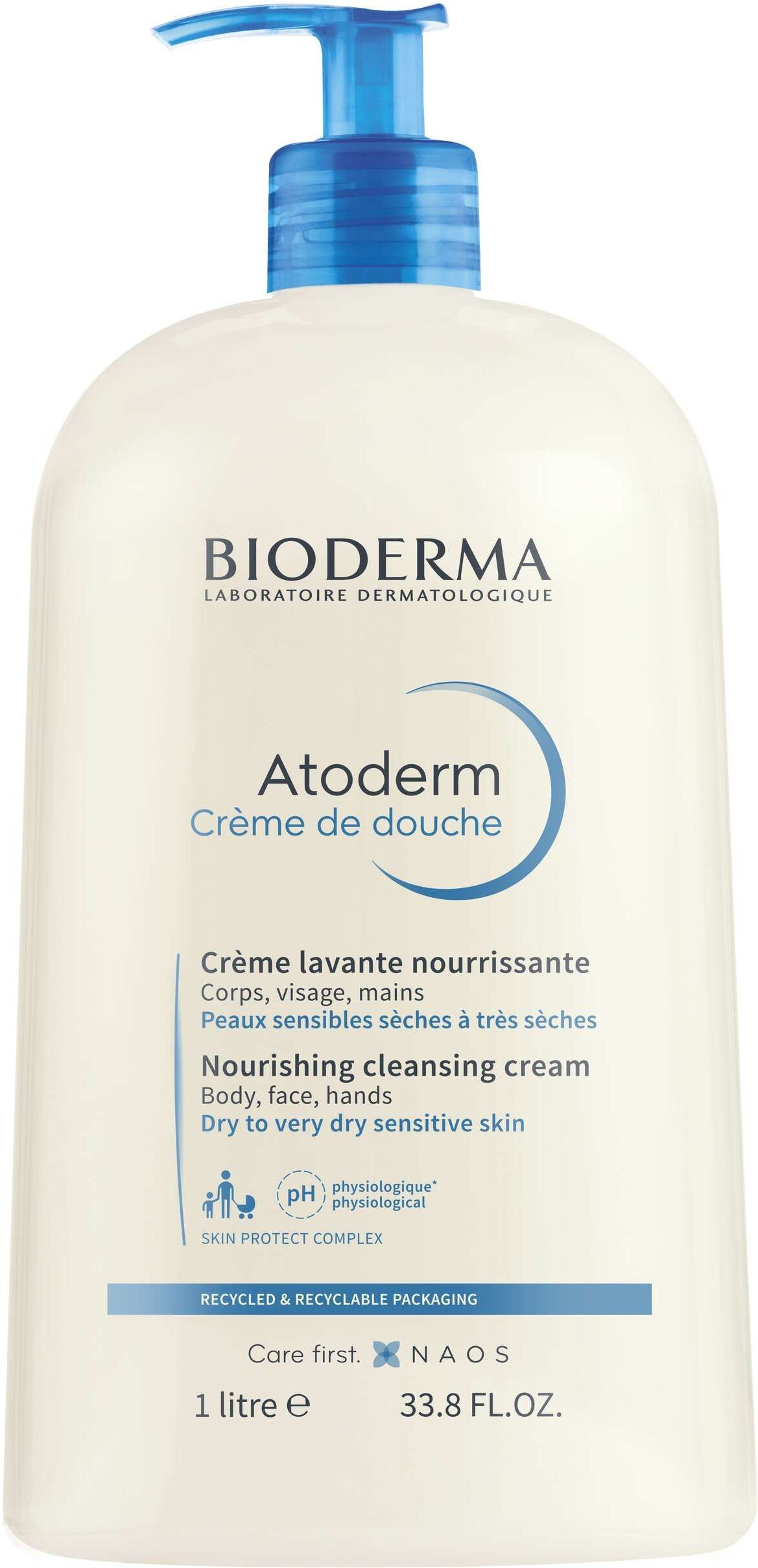 bioderma atoderm crème de douche crema lavante detergente pelle secca 1l