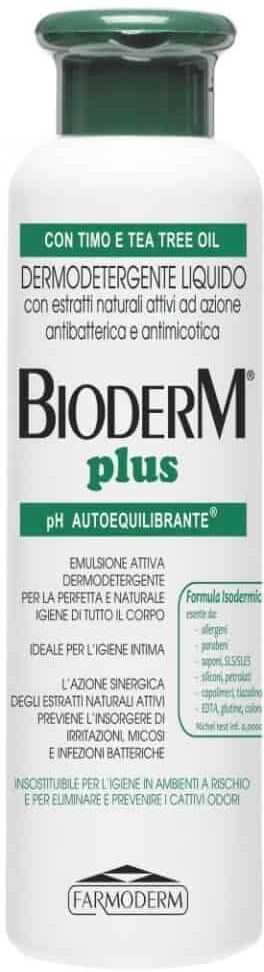 farmoderm bioderm dermodetergente liquido timo tea tree oil plus antibatterico 250ml