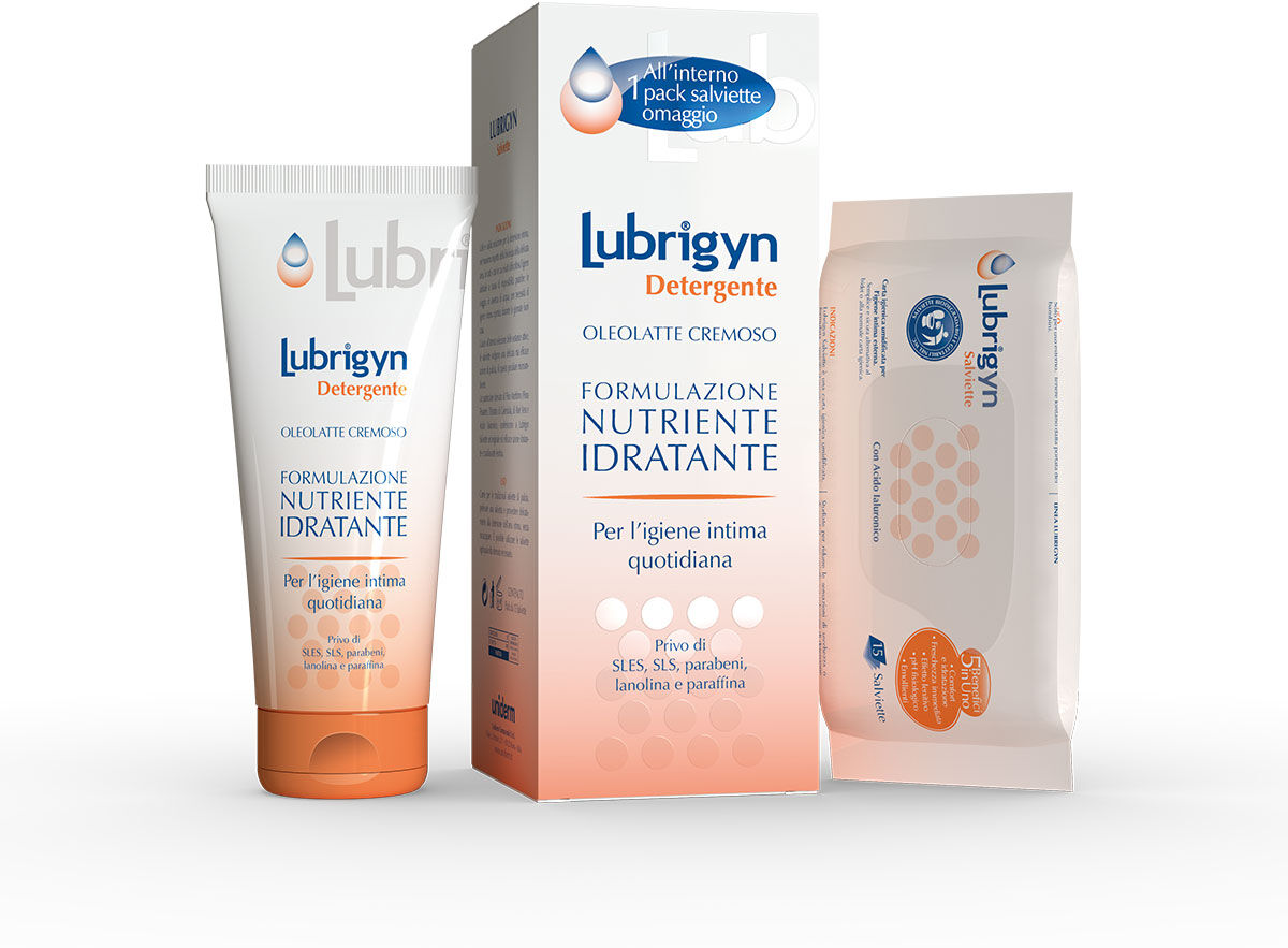 lubrigyn cofanetto detergente 200ml + salviette intime 15 pezzi